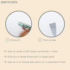 soto Small Hole Repair, Beige Spackle, 4 Ounces (No. 09 Rough Sketch) — High Strength Small Hole Filler for use on: Walls, Drywall, Ceiling, Furniture, Cabinets