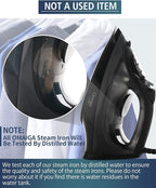 Steam Iron for Clothes, 1500W Iron with Rapid Heating, Non-Stick Ceramic Soleplate, Burst of Steam, Self-Cleaning, Auto-Off, Anti-Drip, 11.84oz Water Tank Ironing Clothes for Home, Black