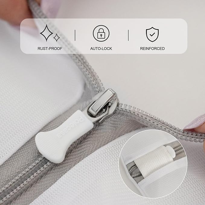 Polecasa 3Pcs Premium Fine Mesh Laundry Bags, 3 Small 9 x 12 Inches Durable Laundry Wash Bags with Sturdy Zipper for Delicates