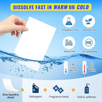 FIXSMITH Laundry Detergent Sheets - 100 Loads (50 Sheets) Fresh Linen Scent - Hypoallergenic, Laundry Detergent Strips Ultra-Concentrated Travel Detergent Sheets.Plastic-Free,Liquidless.