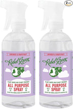 Rebel Green Natural All-Purpose Cleaning Spray - Plant-Based Multi-Surface Cleaner with Essential Oils for Kitchen, Bath, Countertops and More - Lavender & Grapefruit Scent - 16 oz - 2 Pack