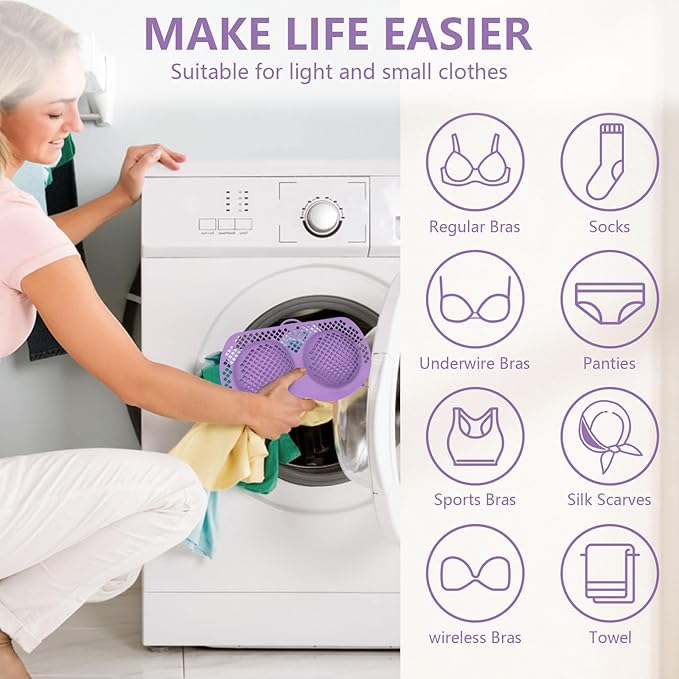 Bra Laundry Bag for Delicates, Machine Mesh Laundry Bags, Lingerie Protector for Bras, 2025 Upgrade No-Fallout Design - Lockable Zipper & 2 Keys for Bras, Underwear, Fits A-38DDCup