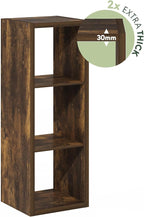 Furinno Cubicle Open Back Decorative Cube Storage Organizer, 3-Cube, Amber Pine