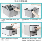 Linen Closet Organizer and Storage, Fabric Storage Drawer Organizer with 2 Drawers for Underwear, Sock, Bra, Small Items - Light Gray