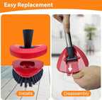 Upgraded Spin Mop Replace Scrub Mop Brush Compatible with O Cedar 2 Tank RinseClean, Great for Kitchen, Deck, Bathroom and Shower Floor Scrubber (1 Pack)
