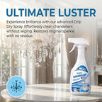 Chandelier Cleaner Drip Dry Spray - No Wipe Streak Free Dust Remover for Crystals, Glass & Window Screens, 1 Pack