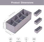Qozary 3 Pack Sock Underwear Drawer Organizer Dividers, Collapsible Cabinet Closet Storage Boxes for Clothes, Socks, Lingerie, Underwear, Tie, Belt, Baby, Bedroom