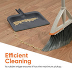 Superio Clip-On Dustpan with Rubber Lip - 10-inch Wide Durable Plastic Dust Pan with Comfort Grip Handle, Grey, 3-Pack