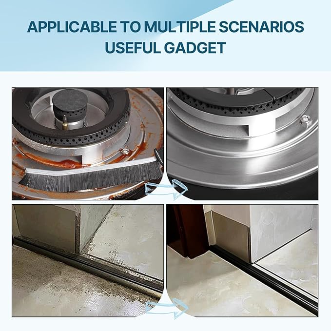 Cleaning Brush, Bathroom Tile Groove Gap Cleaning Brush,Premium Cleaning Tool Aluminum Support with 15° Angle, Thin Brush for Home Kitchen (3PCS)