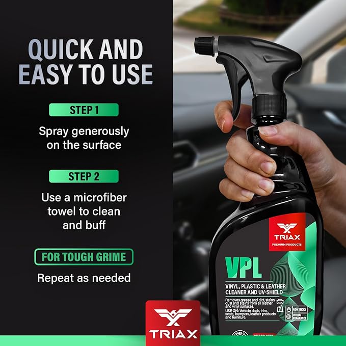 Triax Vinyl, Plastic & Leather VPL Premium Cleaner with UV Shield, Leather Scent (1 Gallon)