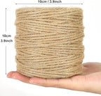 Tenn Well 328 Feet 4mm Jute Twine, Thick Twine Rope for Crafts, Gift Wrapping, Bundling, Gardening, Christmas Decor and Macrame Projects
