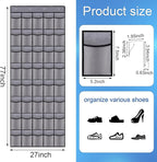 40 Mesh Pocket Over the Door Shoe Organizer,Hanging Shoe Rack for Closet Storage Holder for Dorm Room College Classroom Storag(Grey)