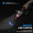 THINKWORK 20V Car Vacuum & Air Compressor, Dual Function High Power Handheld Cordless Vacuum with 18000pa Suction Power for Car Cleaning, Household Dust Removal, Inflation