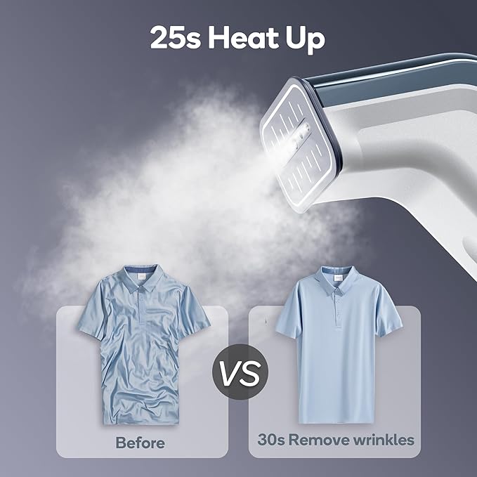 Travel Steamer for Clothes,100V-240V for Globle Traveling,Book-size Integrated design,Steamer ＆ Iron 2 In 1 for Clothes Portable mini, Clothes Steamer handheld for Home,Office(Panda color)