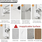 Wall Mounted Clothes Hanger Rack Foldable Drying Rack Hook Folding Indoor for Laundry Room Organization Bedroom Collapsible Racks Perfect for Small Spaces, 8 Hole White 2 Packs