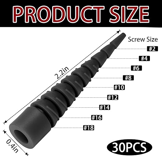 30 Pcs Wood Anchor Stripped Screw Hole Repair Kits-Door Hinge Hole Repair Kits Fit Screws Sizes #2 to #18-Adjustable Wall Anchors for Wood Door Drywall Hole Repair