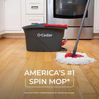 O-Cedar Easywring Microfiber Spin Mop & Bucket Floor Cleaning System with 1 Extra Refill,Red / Gray