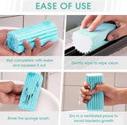 4 Pack Damp Dusting Sponge Duster, Blue Dust Cleaning Sponge, Reusable Household Cleaning Sponge Tool for Blinds, floorboards, Fan Blades, Vents, Glass, Railings, Mirrors