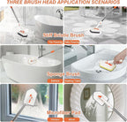 Shower Cleaner Brush, 3-in-1 Tile Tub Scrubber Brush with 51" Adjustable Long Handle, 3 Different Function Cleaning Heads, Scrub Brush for Bathroom, Kitchen, Walls, Bathtub, Sink