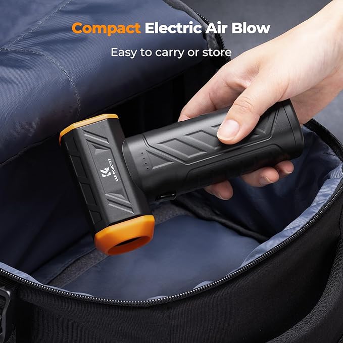 K&F CONCEPT Long-Lasting Compressed Air Duster, 8000mAh-150min Endurance| 150000RPM|LED Light|3 Gear Adjustable|Rechargeable Brushless Motor|for Computer, Keyboard, Car, Home