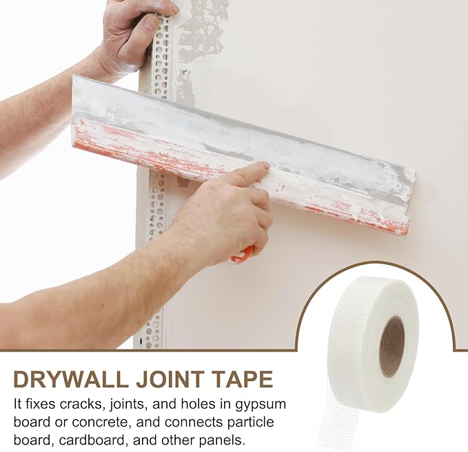 PATIKIL Drywall Repair Mesh Tape, 2 inch x 328 ft Fiberglass Repair Patch Self-Adhesive Dry Wall Joint Tape 9 Mesh Wall Hole Crack and Seam Patch, White