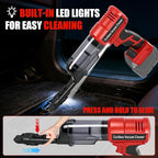 Cordless Vacuum Cleaner for Milwaukee M18 Battery, 105AW Brushless Handheld Vacuum with 3-Speed Control, LED Light, 4 Nozzles & 5 Filters, Portable Vacuum for Car Floor Home (No Battery)