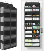 Yecaye 5-Tier Over The Door Organizer Dual-Column, 80lbs Load Over the Door Storage of 10 Compartments, Heavy Duty Extra Large Door Organizer Hanging for Bedroom Closet Nursery Bathroom Pantry, Black