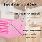6-Pack Damp Clean Duster Sponge,Magic Sponge Eraser for Housekeeping,Reusable Cleaning Sponge for Blinds,Vents,Mirrors,Glass, Baseboards,Window Track Grooves and Railings (Pink)