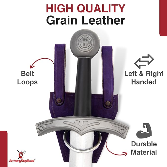 Armory Replicas - Ring Leather Universal O-Ring Medieval Style Axe Holder Belt Frog - Hand Crafted Genuine Leather Costume Weapon Holster Holder