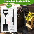 Garden Flat Shovel, 31 Inch Small Metal Square Shovel for Lawn Edging Digging Trenching Transplanting, Heavy Duty Compact Gardening Spade with D-Handle for Beach, Kids, Car, Light Garden Work