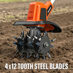 MAXLANDER 20V Cordless Tiller Cultivator, 9-Inch Electric Garden Tiller with 48 Steel Tines, 360RPM Battery Powered Rototiller for Gardening,2 x 3.0Ah Battery and Charger Included