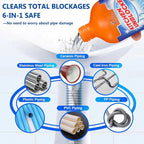 Liapu 2pcs Liquid Plumber Drain Cleaner, Drain Clog Remover, Kitchen Strength Hair Eliminator Gel Clog Remover Bathroom Cleaning Supplies for All Septic Systems And Pipes