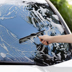 Ettori Shower Squeegee for Glass Doors, Squeegee for Shower Glass Door, Window and Car Glass, Mirrors - All-Purpose Stainless Steel Squeegee, 10 Inches and Black