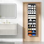 Over The Door Organizer, 6 Shelf Door Hanging Organizers with 6 Large Capacity Pockets, Behind Door Storage Hanging Shelves for Closet Wall Bathroom Bedroom Nursery