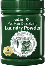FurGone by Seedshub Pet Hair Odor & Stain Remover for Laundry, 96.7% Hair Dissolution, Based Powder Detergent for Clothes, Bedding, Effective Dog & Cat Hair Remover, 6-Month Supply, Septic Safe