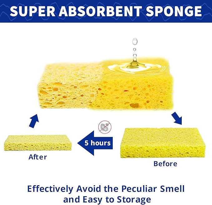 CELOX 24 Pack Cellulose Sponges, Kitchen Sponges for Dishes Cleaning