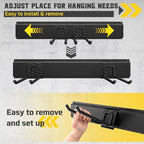 64" Garage Tool Organizer Wall Mount, Garden Tool Organizer, Garages Organizers with Adjustable Hooks, Tool Storage Rack Bearing 440lbs (4 Racks, 12 Hooks, 4 Straps)