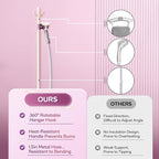 Newbealer Standing Garment Steamer - 1500W Full-Size Vertical Clothes Steamer with Foot Pedal, 57.5oz (1.7L) Large Water Tank, 45s Fast Heat-Up, 50-Min Powerful Steaming, Auto-Off (Pink)