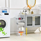 6 Pack Closet Organizers and Storage,Clear Stackable Plastic Storage Bins with Lids Magnetic Doors,Clothes Organizers and Storage,Plastic Craft Containers for Wardrobe Kitchen Bathroom Office