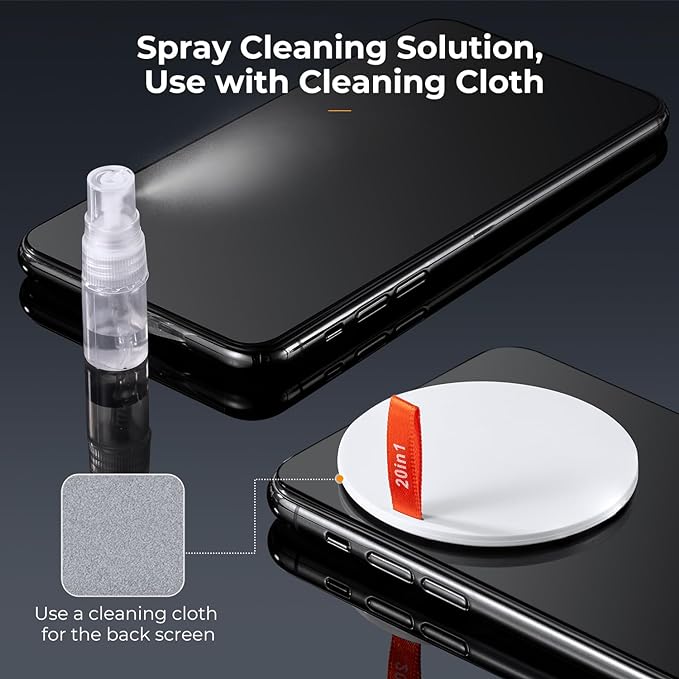 K&F CONCEPT 20-in-1 Keyboard Cleaning Kit Laptop Cleaner, Multifunctional Electronic Device Cleaning Tool, for iPhone AirPods MacBook iPad, Camera PC Monitor Earbud TV Tablet Screens
