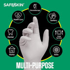 SAFESKIN Nitrile Exam Gloves Disposable Powder-Free Gloves for Medical, Dental, Cleaning, Cooking, Chemotherapy, 3.5 Mil Gray