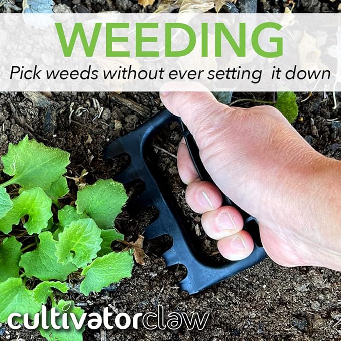 Bear Paws Cultivator Claw - Ergonomic Gardening Tools - Hand Held Garden Tool - Hand Rake - Strong Nylon Weeder - Manual Weeding, Aerating, Cultivating…