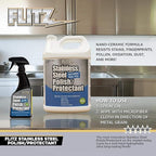 Flitz Stainless Steel Polish Protectant - 16oz Bottle, USA-Made Ceramic Coating for Stainless Steel Appliances, Repels Fingerprints & Water Spots - Aluminum & Chrome Polish & Protectant (6 Pack)