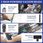 Car Vacuum Handheld Vacuum Cordless Hand Held Vacuum Cleaner Mini Portable Rechargeable Vacuum for Home, Office, Pet