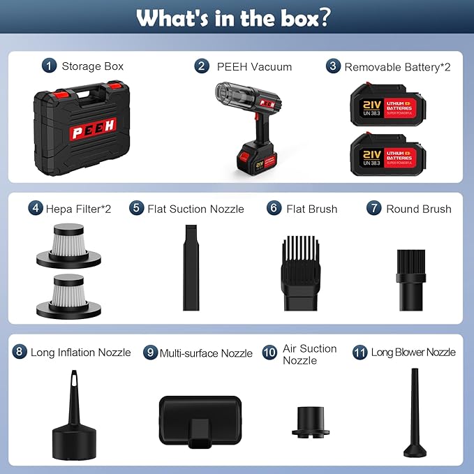 Handheld Vacuum for Home, Cordless Portable Vacuum Cleaner, Rechargeable with 60 Mins Max Runtime, High Power Vacuum for Car, Office, Pet Hair, Gap Cleaning