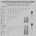 STREBITO Mini Electric Screwdriver Set, 70 in 1 Small Electric Screwdriver - 64 S2 Preicison Bits, 5 Torque Settings, 4 LED Lights, Mini Power Screwdriver Repair Tool Kit for PC Electronic (Standard)