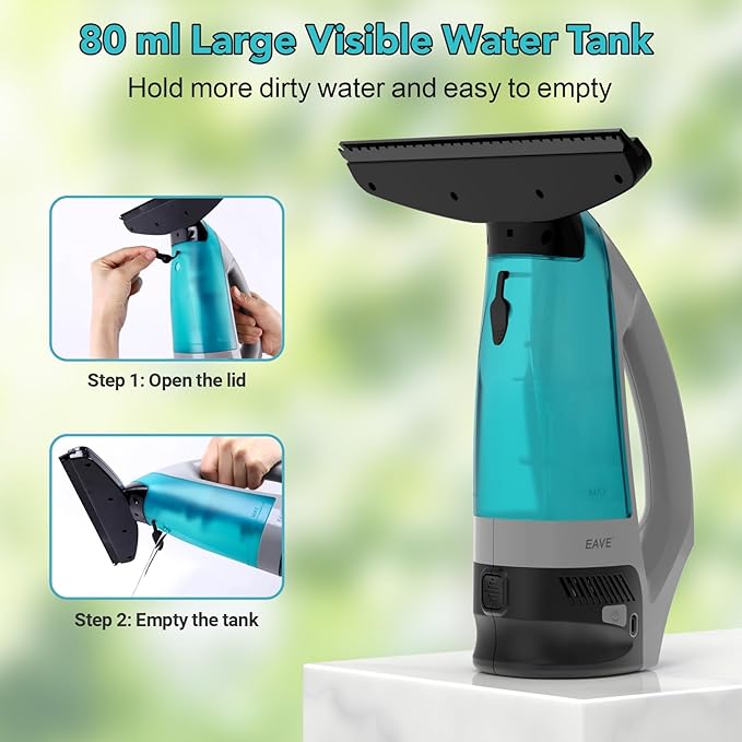 Electric Window Vacuum Squeegee, Cordless Window Vacuum Cleaner, Rechargeable Windows Vac Set, Power Squeegee Windows Vac for Glass, Tiles, Mirrors