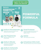Washing Machine Cleaner Tablets: 40% Stronger Cleaning Power, Deep Cleaning Tablets For HE, Front Loader & Top Load Washer, Removes Pet Hair, Odors, Formulated for Pet Owners, 24 Pack, 15G