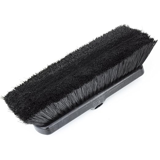 SPARTA 41278EC03 Flo-Thru Plastic Wall Scrub Brush, Equipment Brush With Soft Nylex Bristles For Industrial Kitchens, Hospitals, Commercial Cleaning, 4 Inches, Black, (Pack of 12)