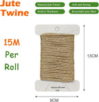 Jute Twine 10yards Long Twine String for Crafts Gift Wrapping Packing Gardening Crochet Knitting Macrame Decor (Yellow Brown)